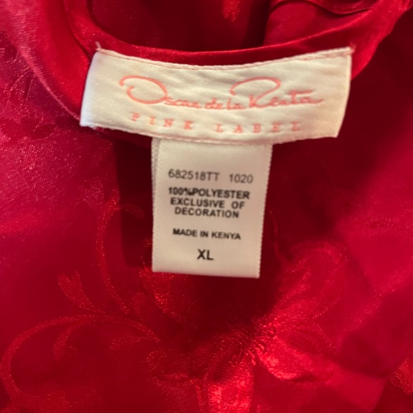 Oscar de la Renta Pink Label Red Chemise Size XL - Picture 3 of 6